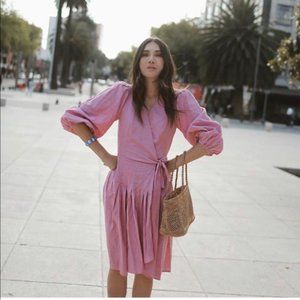 KRISTINIT Pleated Wrap "Jade" Dress